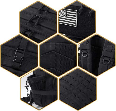 QT&QY 25L/45L Military Tactical Backpack For Men Molle Daypack 3 Day Bug Out Bag Hiking Rucksack With Bottle Holder in Kuwait