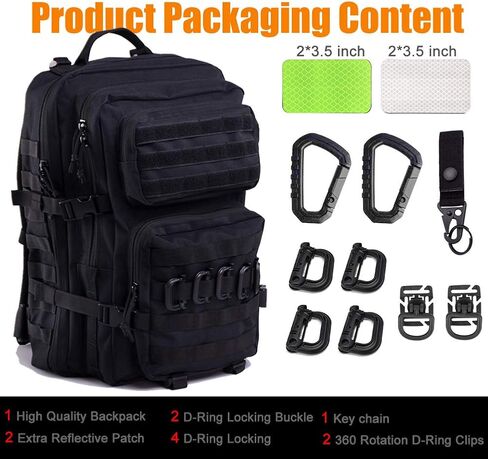 45L Tactical Backpack for Men Women, Military Assault Pack with MOLLE, Large 3 Day Bug Out Bag for Hiking Camping in Kuwait