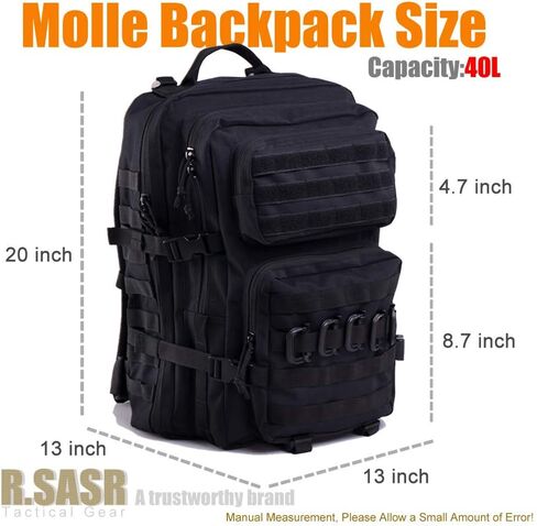 45L Tactical Backpack for Men Women, Military Assault Pack with MOLLE, Large 3 Day Bug Out Bag for Hiking Camping in Kuwait