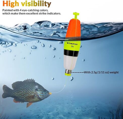 THKFISH Fishing Bobbers EVA Foam Floats Weighted Bobbers for Fishing Floats for Crappie Red/Yellow Snap-On Spring Fishing Buoy 5PCS /10pcs in Saudi Arabia