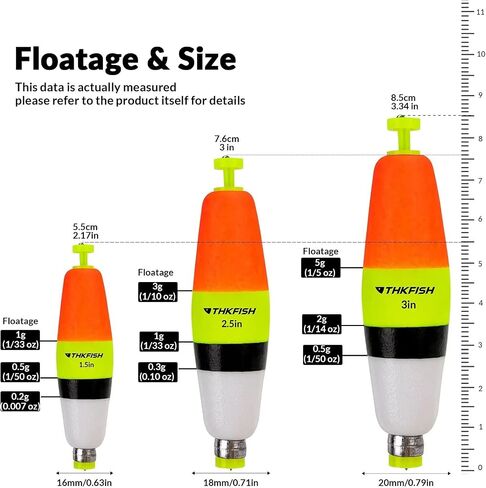 THKFISH Fishing Bobbers EVA Foam Floats Weighted Bobbers for Fishing Floats for Crappie Red/Yellow Snap-On Spring Fishing Buoy 5PCS /10pcs in Saudi Arabia