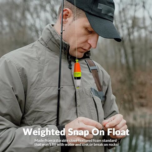 THKFISH Fishing Bobbers EVA Foam Floats Weighted Bobbers for Fishing Floats for Crappie Red/Yellow Snap-On Spring Fishing Buoy 5PCS /10pcs in Saudi Arabia
