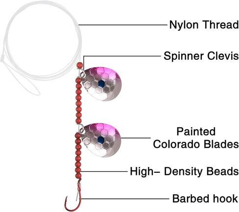 Walleye Spinner Rig Kit Crawler Harness Live Bait Rigs Colorado Spinner Blades Octopus Hooks Fishing Lure Making Walleye Rigs in Saudi Arabia