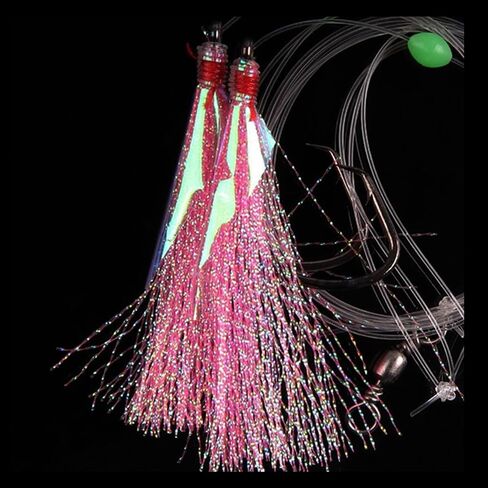 Fishing Rigs Saltwater Bait Rigs, Fishing Rock Cod Rigs Flasher Lures Hooks with Luminous Beads Swivel Fishing Line Leader for Rockfish Lincods Fluke Sea Bass Halibut Freshwater Saltwater in Saudi Arabia
