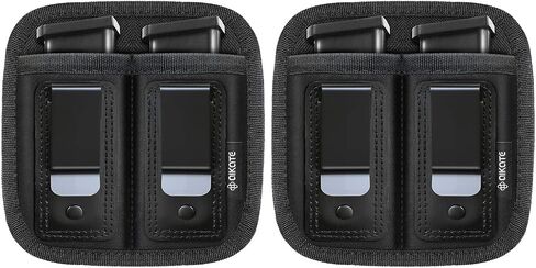 Universal Double Magazine Pouch for 9mm .40 .45 .380 .357, IWB Mag Holster Concealed Cary for Double Stack, Mag Holder for Glock 19 43 17 1911 S&W M&P, Fits Any 7 10 15 Round Clip for All Pistols Ammo in Saudi Arabia
