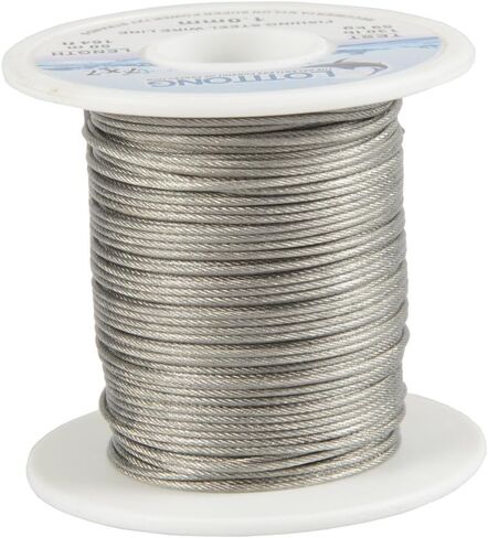 LOTITONG 50M 130LB Fishing Steel Wire line 1.0mm Wire Diameter 7x7 49 Strands Trace Coating Wire Leader Coating Jigging Wire Lead Fish Jigging Line Fishing Wire Stainless Steel Leader Wire in Kuwait