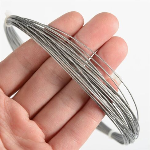 LOTITONG 50M 130LB Fishing Steel Wire line 1.0mm Wire Diameter 7x7 49 Strands Trace Coating Wire Leader Coating Jigging Wire Lead Fish Jigging Line Fishing Wire Stainless Steel Leader Wire in Kuwait