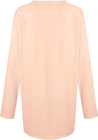 Tops for Women 2023 Long Sleeve Printing Tunic Blouses Round Neck Fall Winter Pullover Tops Relaxed Fit Outfits in Saudi Arabia