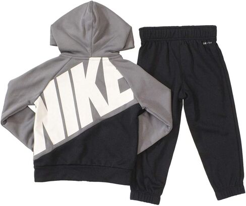 مجموعة من قطعتين لقلنسوة Dri-FIT بسحاب كامل وسروال Therma Jogger من Nike للأطفال الرضع (طفل صغير) أسود 3T للأطفال الصغار in Kuwait