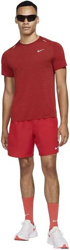 Nike Challenger Men's Brief-Lined Running Shorts CZ9066-657 (RED/Silver), Medium in Saudi Arabia