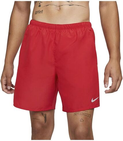 Nike Challenger Men's Brief-Lined Running Shorts CZ9066-657 (RED/Silver), Medium in Saudi Arabia