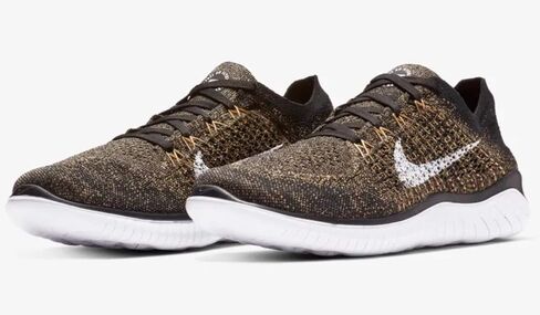 Nike Free RN Flyknit 2018 Men's Running Shoe Black/White-Club Gold-RED Orbit 10.0 in Saudi Arabia
