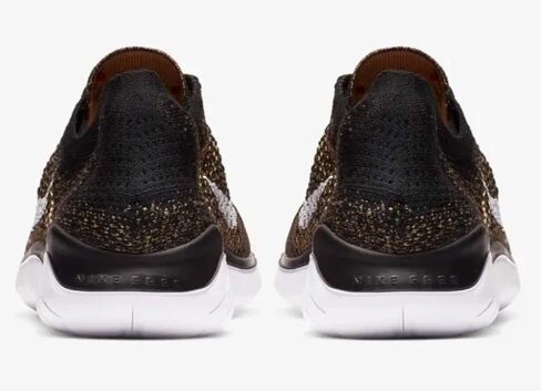 Nike Free RN Flyknit 2018 Men's Running Shoe Black/White-Club Gold-RED Orbit 10.0 in Saudi Arabia