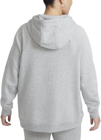 Nike Women's Sportswear Essential Hoodie (2X, Heather Grey/White) in Saudi Arabia