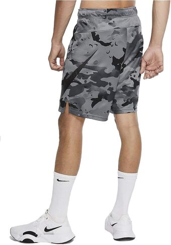 Nike Men's Dri-Fit 5.0 Camo Print Training Shorts (Grey Fog/Black, Large) in Saudi Arabia