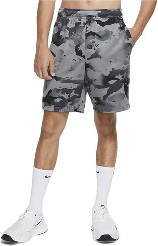 Nike Men's Dri-Fit 5.0 Camo Print Training Shorts (Grey Fog/Black, Large) in Saudi Arabia