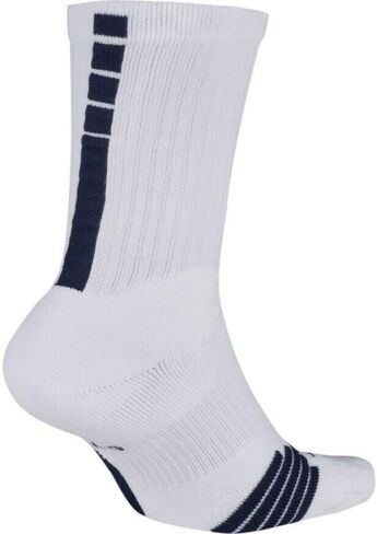 NIKE Mens Elite Basketball Crew Socks X-Large White/Navy Blue in Saudi Arabia