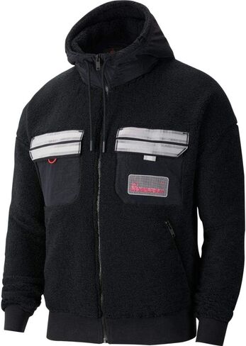 Nike Jordan Men's Jumpman Full-Zip Hoodie 23 Engineered Sherpa Black/Infrared in Saudi Arabia