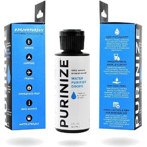 PURINIZE - The Best and Only Patented Natural Water Purifying Solution - Chemical Free Camping and Survival Water Purification