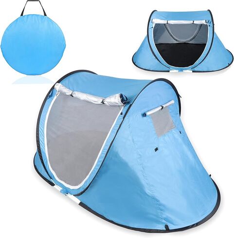 خيمة تخييم منبثقة من نيتشر، خيمة لشخصين - 88 × 50 انش مساحة ارضية سريعة التركيب في الهواء الطلق خيمة مظلة مع بابين in Kuwait