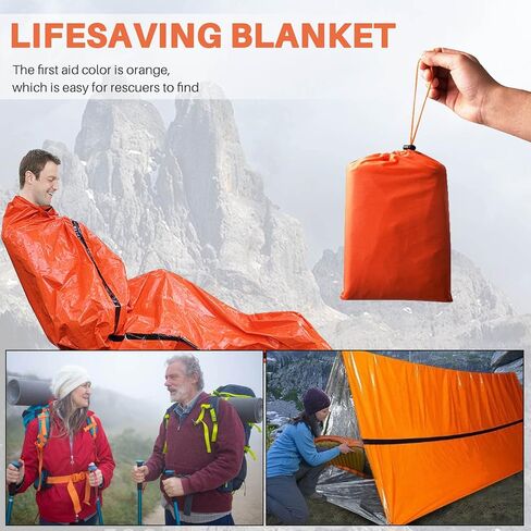 Synpinya 2 Person Survival Emergency Tent with Emergency Sleeping Bag- Waterproof Rescue Survival Tent,Emergency Shelter in Saudi Arabia
