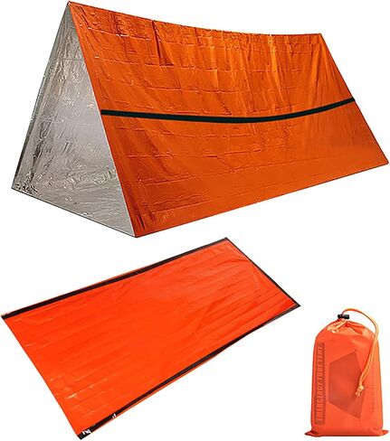 Life Tent Emergency Survival Shelter–2 Person Emergency Tent–Emergency Blanket/Emergency Sleeping Bag/Emergency Raincoat 4PCS-Use As Survival Tent, Emergency Shelter, Tube Tent, Survival Tarp in Kuwait