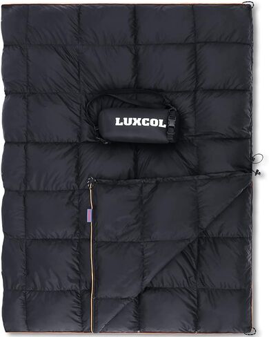 LUXCOL Down Camping Blanket - 700 Fill Power Puffy, Warm, Water Resistant, Lightweight and Portable for Outdoors, Travel, Camping… in Saudi Arabia