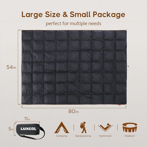 LUXCOL Down Camping Blanket - 700 Fill Power Puffy, Warm, Water Resistant, Lightweight and Portable for Outdoors, Travel, Camping… in Saudi Arabia