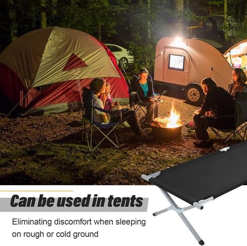 Geetery 2 Pcs Folding Camping Cot Bed with Carry Bag Portable Tent Twin Cot Army Military 529 lbs Outdoor Sleeping Travel Camping(Army Green) in Kuwait