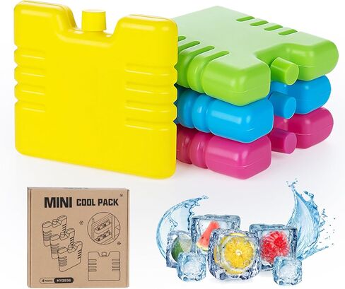 1Plusselect Slim Ice Packs for Lunch Box, 4 Pack Lunch Box Ice Packs Reusable Long Lasting, Small Ice Packs,Perfect for Lunch Box, Portable Freezer Packs for Outdoor Camping, Picnic in Saudi Arabia