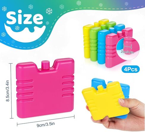 1Plusselect Slim Ice Packs for Lunch Box, 4 Pack Lunch Box Ice Packs Reusable Long Lasting, Small Ice Packs,Perfect for Lunch Box, Portable Freezer Packs for Outdoor Camping, Picnic in Saudi Arabia
