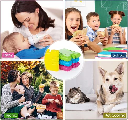 1Plusselect Slim Ice Packs for Lunch Box, 4 Pack Lunch Box Ice Packs Reusable Long Lasting, Small Ice Packs,Perfect for Lunch Box, Portable Freezer Packs for Outdoor Camping, Picnic in Saudi Arabia
