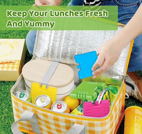 1Plusselect Slim Ice Packs for Lunch Box, 4 Pack Lunch Box Ice Packs Reusable Long Lasting, Small Ice Packs,Perfect for Lunch Box, Portable Freezer Packs for Outdoor Camping, Picnic in Saudi Arabia