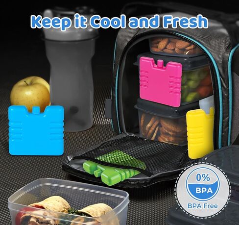 1Plusselect Slim Ice Packs for Lunch Box, 4 Pack Lunch Box Ice Packs Reusable Long Lasting, Small Ice Packs,Perfect for Lunch Box, Portable Freezer Packs for Outdoor Camping, Picnic in Saudi Arabia