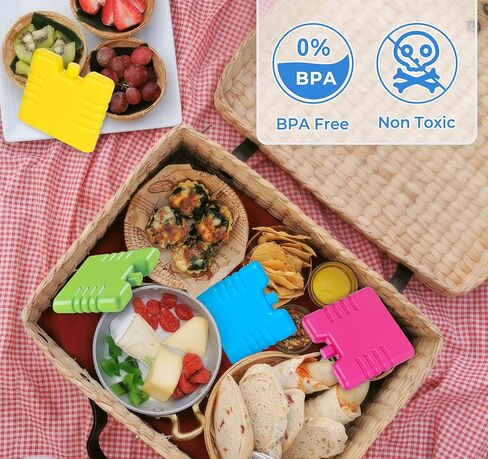 1Plusselect Slim Ice Packs for Lunch Box, 4 Pack Lunch Box Ice Packs Reusable Long Lasting, Small Ice Packs,Perfect for Lunch Box, Portable Freezer Packs for Outdoor Camping, Picnic in Saudi Arabia