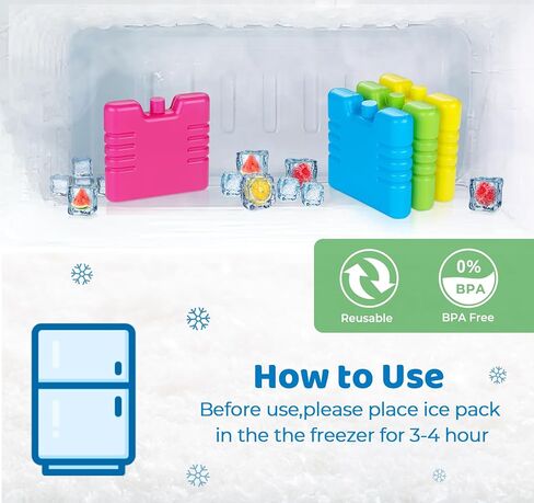 1Plusselect Slim Ice Packs for Lunch Box, 4 Pack Lunch Box Ice Packs Reusable Long Lasting, Small Ice Packs,Perfect for Lunch Box, Portable Freezer Packs for Outdoor Camping, Picnic in Saudi Arabia