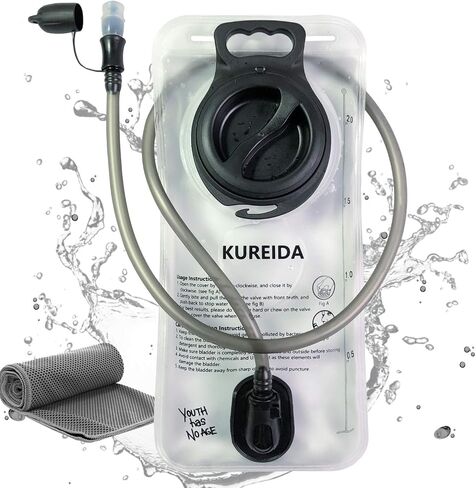 KUREIDA Hydration Bladder 2L-3L,Leak Proof Water Reservoir,BPA Free,Wide Opening, Military Water Bladder Combined with Hydration Backpacks for Biking Hiking Running Camping Climbing. in Kuwait
