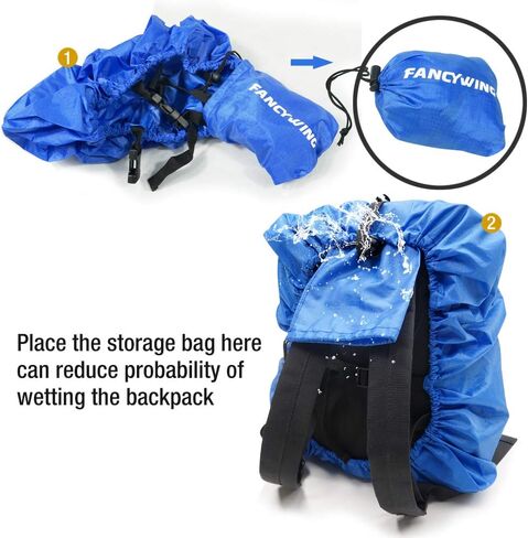 غطاء حقيبة ظهر مقاوم للماء من FANCYWING مع حزام عاكس، غطاء حقيبة ظهر مقاوم للمطر غير قابل للانزلاق 10-90 لتر للتنزه سيرًا على الأقدام والتخييم والصيد وركوب الدراجات في المطر وما إلى ذلك. in Kuwait