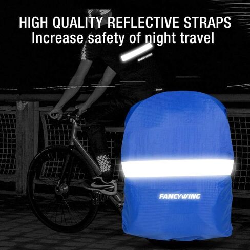 غطاء حقيبة ظهر مقاوم للماء من FANCYWING مع حزام عاكس، غطاء حقيبة ظهر مقاوم للمطر غير قابل للانزلاق 10-90 لتر للتنزه سيرًا على الأقدام والتخييم والصيد وركوب الدراجات في المطر وما إلى ذلك. in Kuwait