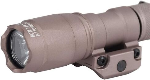 FARMSOLDIER M300A Tactical LED Mini Scout Flashlight Torch， Weapon Light with Pressure Switch Picatinny Mount Rail Offset Ring Side Mount for Hunting Hiking Tan in Kuwait