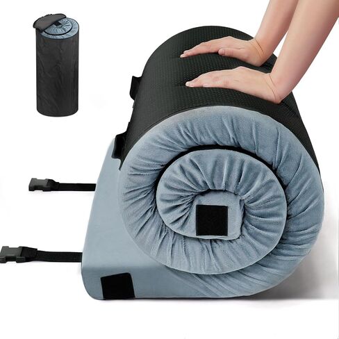 TONAHUTU Memory Foam Camping Mattress Pad, Portable Sleeping Pad Roll Up Travel Mattress Waterproof Foldable Floor Cot Mattress Guest Bed for Sleepover in Saudi Arabia