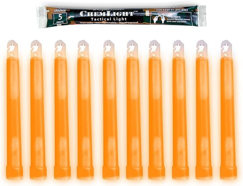 Cyalume - 9-03680 ChemLight Military Grade Chemical Light Sticks – 30 Minute Duration Light Sticks Provide Intense Light, Ideal as Emergency or Safety Lights and Much More, Standard Issue for U.S. Military Personnel – White, 6" Long (Pack of 10) in Saudi Arabia