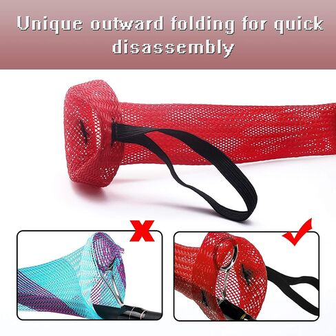 Beetwo Fishing Rod Cover, 4 Pack Fishing Rod Sleeve Sock Pole Glove Protector Cover with Lanyard for Fly, Spinning, Casting, Sea Fishing Rod in Kuwait