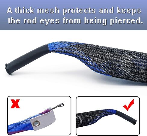 Beetwo Fishing Rod Cover, 4 Pack Fishing Rod Sleeve Sock Pole Glove Protector Cover with Lanyard for Fly, Spinning, Casting, Sea Fishing Rod in Kuwait