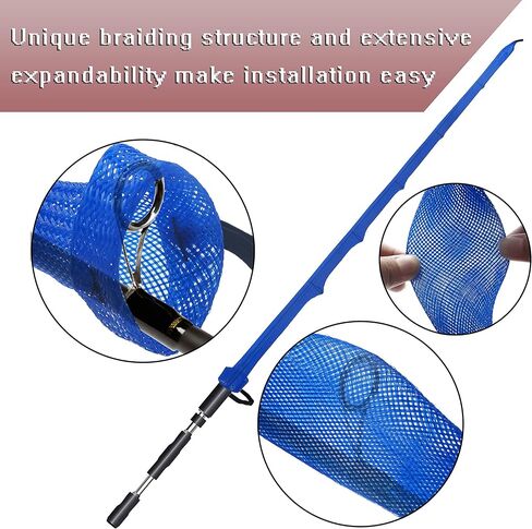 Beetwo Fishing Rod Cover, 4 Pack Fishing Rod Sleeve Sock Pole Glove Protector Cover with Lanyard for Fly, Spinning, Casting, Sea Fishing Rod in Kuwait