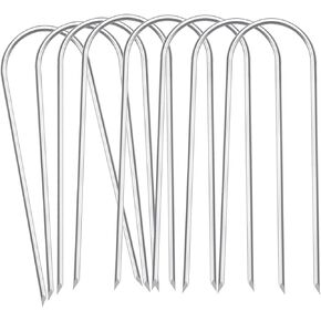 Heavy Duty Trampoline Anchors High Wind U-Shaped Sharp Ends Ground Anchor Galvanized Steel 11.8inch Safety Stakes for Soccer, Tents and Garden Decorations (Black 8pcs) in Saudi Arabia