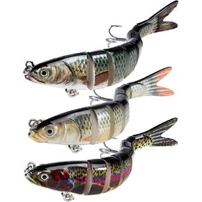Fishing Lures for Bass Trout Topwater Multi Jointed Swimbaits | Slow Sinking Bionic Swimming Lures Bass Freshwater Saltwater Bass Lifelike Fishing Lures Kit in Saudi Arabia