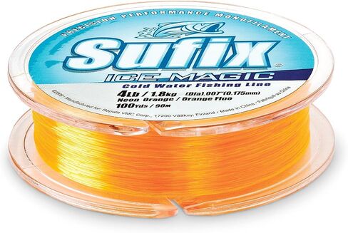 Sufix 100 Yard Ice Magic Monofilament Fishing Line - Neon Orange in Saudi Arabia