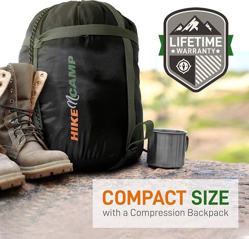 Backpacking Sleeping Bag Camping Gear - Double Sleeping Bag for Adults/Teens w/ 2 Pillows, Bag - Outdoor Lightweight Weather Proof Sleeping Bags - Camping, Hiking - SereneLife in Saudi Arabia