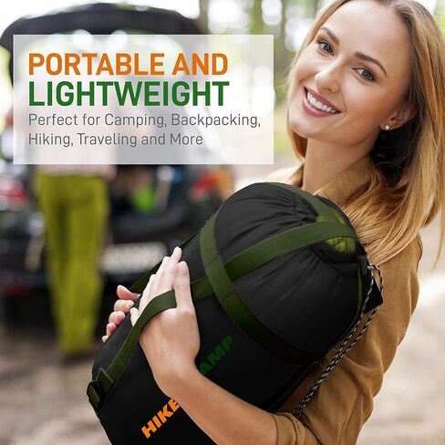 Backpacking Sleeping Bag Camping Gear - Double Sleeping Bag for Adults/Teens w/ 2 Pillows, Bag - Outdoor Lightweight Weather Proof Sleeping Bags - Camping, Hiking - SereneLife in Saudi Arabia